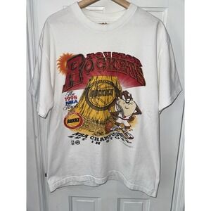 RARE Vintage 1995 Houston Rockets NBA Finals Taz Basketball Shirt Sz Large